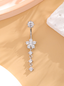 Anello da <span class=keywords><strong>ombelico</strong></span> pendente in argento e oro, <span class=keywords><strong>piercing</strong></span> clicker per <span class=keywords><strong>ombelico</strong></span>, anello da <span class=keywords><strong>ombelico</strong></span> pendente in acciaio inossidabile ipoallergenico - Product Image 4
