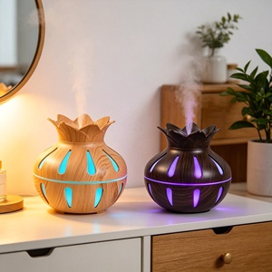 Natural Wood Texture <strong>Minimalist</strong> Style, Quiet Misting, Color Night Light, Ideal for Bedroom Office SPA Yoga - Product Image 6