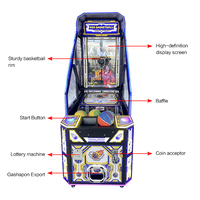 Machine de jeu d'arcade de basket-ball pour enfants style NBA, prix d'usine, machine de jeu de sport de basket-ball à monnayeur pour parc d'attractions