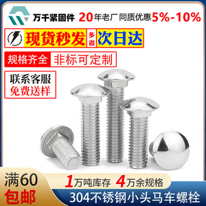 304 Stainless Steel Semi Round Head Square Neck Bolt M4 M5 M6 M8 M10 Shelf Screw GB12 Wood Furniture Bolt - Product Image 4