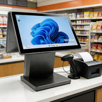 Caisse enregistreuse pour les restaurants et les commerces de détail, système POS à double écran avec Windows 10, processeur Intel Core I5