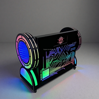 Console de DJ futuriste avec éclairage LED Sunburst Ring, table de DJ illuminée avec lumière LED pour boîte de nuit, bar, fête, lieu de divertissement