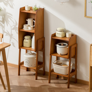 <b>Kitchen</b> Storage Rack Multifunctional Narrow Gap <b>Shelf</b> Solid Wood Standing Type For Tableware In <b>Kitchen</b> - Product Image 2