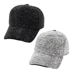 Gorra de béisbol deportiva de lujo personalizada con letras y pedrería, gorra de sol de mezclilla ajustable con cola de caballo y brillo para unisex - Product Image 1