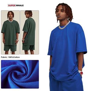 Bán buôn tùy chỉnh chất lượng cao Heavyweight quá khổ t Áo sơ mi và quần short Bộ - Product Image 3