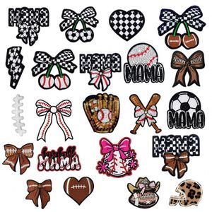 Patch thermocollant brodé de sequins, motif Gant de baseball et MAMA Sport, pour la décoration de vêtements, chapeaux et sacs - Product Image 1