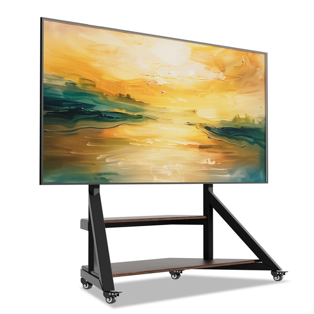 Unho Large Mobile TV Floor Stand with Wheel for 65-100 Inch TVs,TV Mount Cart,Shelf for Living Room Entertainment,VESA 800x600mm