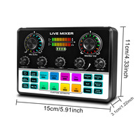 Tarjeta de Sonido V8S Pro para Estudio de Grabación con Interfaz de Audio para Teléfono, Admite 4 Efectos de Sonido Personalizados, Mezclador Compatible con TikTok y Zynn