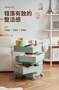 Acrylic creative multi-functional mobile bedroom storage cabinet with rotating cosmetic storage Bubibag - Product Image 6