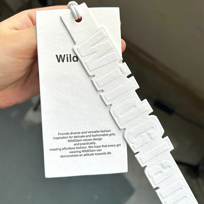 Etiqueta de logotipo cego de algodão de papel estampado material de alta qualidade impresso personalizado