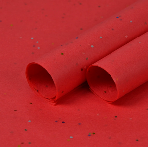 50*70cm Manufacturer Wholesale Custom logo Packaging 17gsm Plain Matte <b>Sequin</b> <b>Red</b> Gift Wrapping Tissue Paper for Flower Bouquet - Product Image 1