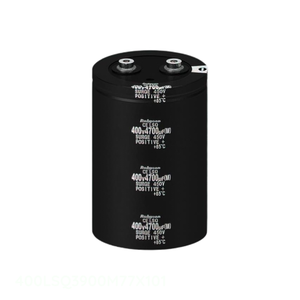Condensador de Montaje en Chasis, Distribuidor Autorizado, CAP ALUM 3900UF 20% 400V SCREW 3900 uF 400LSQ3900M77X101 - Product Image 1