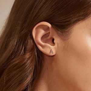 925 <b>Sterling</b> <b>Silver</b> <b>Stud</b> Earrings Fashionable Letter Earrings Temperament Zircon Earrings - Product Image 6