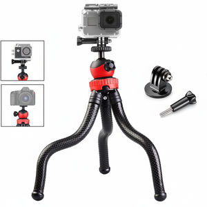 Kit de trípode de silicona flexible para cámara Go Pro, cámara digital, patas portátiles con bloqueo giratorio de una sección - Product Image 1