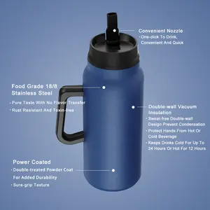 64 oz trinkbecher mit griff strohhalm heiß begehrte produkte 2023 isolierte wasserflasche individueller sport espresso trinkbecher großhandel