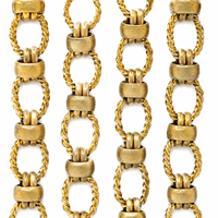 Chaîne torsadée en laiton faite à la main, maillons ovales torsadés, apprêts de bijoux, collier, chaîne brute massive, accessoires, électroplaqué sur mesure