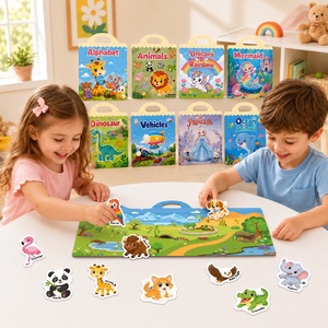 Livre d'images en PVC avec autocollants en gelée, certifié CPC, sur les animaux, les dinosaures, les véhicules et l'alphabet, pour l'apprentissage précoce des enfants de 3 à 6 ans, best-seller - Product Image 3