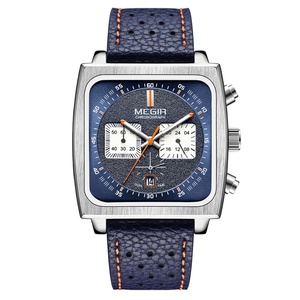Nuevo Reloj Cronógrafo Megir 2022 para Hombre, Esfera Cuadrada 2182, Reloj Multifunción con Cronógrafo, Relojes de Cuero para Hombre - Product Image 2