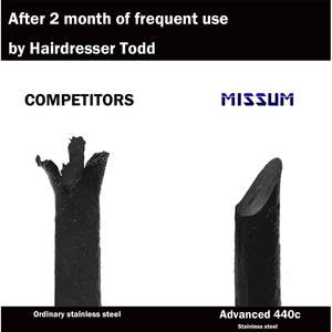 Ciseaux à effiler professionnels Obexa 6.5 pour droitiers, à lame affûtée, en acier inoxydable, pour la texture et le mélange précis des cheveux en salon de coiffure - Product Image 6