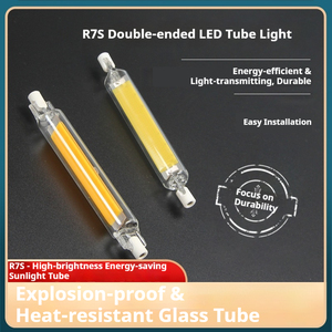 Hot Sale <strong>LED</strong> R7S <strong>COB</strong> <strong>Lamp</strong> <strong>Bulb</strong> 20w 10W 118mm Glass Tube 5W 78mm Double-ended <strong>Dimmable</strong> White 2700-6500K - Product Image 2