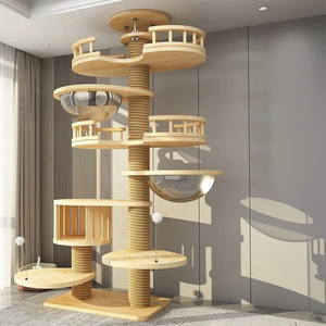 Petop Floor Standing Tall <strong>Cat</strong> Tree Solid Wood Multi Layer Luxury Climbing Structure with Space Capsule Condo <strong>Scratching</strong> <strong>Posts</strong> - Product Image 4