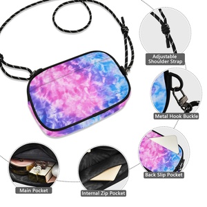 Fashion Purses Bag Women's Colorful <b>Purple</b> <b>Tie</b>-dye Custom Crossbody Bag Festival Workout Traveling Running Shoulder Phone Bag - Product Image 4