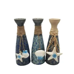 Benutzer definierte Luxus Wohnzimmer Ocean Blue Keramik Porzellan Blumenvase Home Decorative