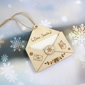 Portafoglio Natalizio Porta Voucher e Contanti, Busta Regalo Ecologica in <span class=keywords><strong>Legno</strong></span> <span class=keywords><strong>da</strong></span> Appendere, Decorazione per <span class=keywords><strong>Albero</strong></span> <span class=keywords><strong>di</strong></span> Natale - Product Image 5