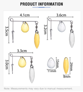 Willow Spoons Rigs Spinnerbait Blades Kit <span class=keywords><strong>pour</strong></span> la pêche au leurre du vivaneau-chat Bass Shark Perch Saltwater Fish - Product Image 3