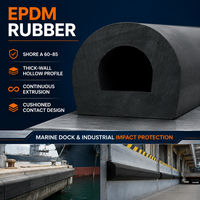 Bouée de protection marine en caoutchouc EPDM sur mesure, profil en D creux, étanche, résistante aux UV, extrudée, longueur et motif de trous personnalisés