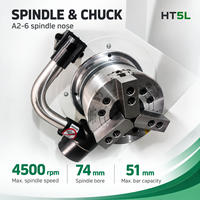 Tour CNC à banc incliné HT5L, tourelle servo Sauter à 12 stations, 6 broches A2, 4500 tr/min, longue course, pour tournage de métaux, avec système Fanuc