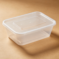 Contenants rectangulaires jetables en plastique PP transparent écologiques avec couvercles pour salades, sushis, pizzas, hamburgers, repas rapides, déjeuners personnalisés