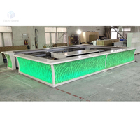 Table de bar contemporaine en forme de U, design en herbe populaire, surface en pierre, sur mesure, pour usage commercial, hôtel, école, appartement