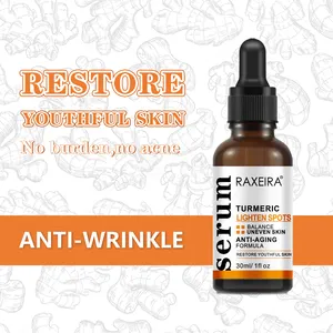 Serum Wajah Label pribadi, penghilang bintik hitam, Pemutih Anti keriput, Serum Wajah kunyit Vitamin C melembabkan