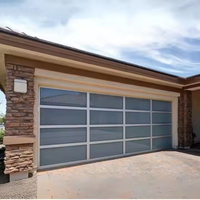 Porte de garage sectionnelle en aluminium avec vitrage intégral, porte de garage automatique transparente pour maison et bâtiment commercial