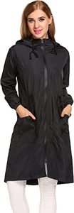 Giacca antipioggia leggera da <span class=keywords><strong>donna</strong></span> giacca impermeabile a vento lunga con cappuccio XXL/XXXL impermeabile antivento per lavoro e viaggi - Product Image 2