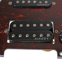 Guitare électrique haut de gamme ST avec pickguard pré-câblé en écaille de tortue 3 plis, micros SSH Alnico 5, couvercle en PVC et bobines en cuivre