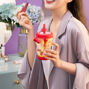 Wholesale Customized 500ml Portable Kids Drinking Tritan <b>Bottle</b> Plastic Drink Kids Water <b>Bottle</b> With Straw Ice Cream Cups - Product Image 5