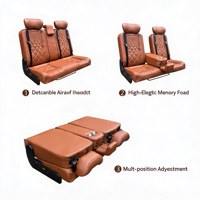 Siège avant inclinable en cuir PU pour voiture, modèle Copper Car Horse 1+1+1, avec boîte magique intégrée pour assise arrière en acier, pour une position entièrement plate