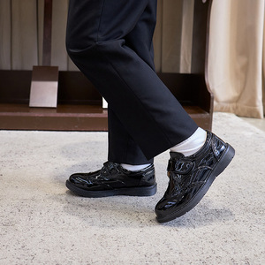 2026 New Style Boys' Leather Shoes Soft Sole Black British Style Student Kids' Shoes Flat Shoes for Big Kids Wholesale Available - Product Image 2