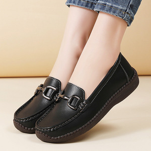 Mocassini da <span class=keywords><strong>Donna</strong></span> Xuanhui alla Moda di Alta Qualità con Punta a Ferro e Fibbia Metallica, in Morbida Pelle PU Bianca, <span class=keywords><strong>Tacco</strong></span> Basso 2.0cm - Product Image 5