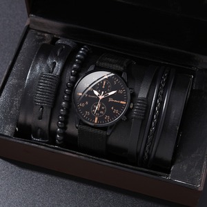 Herren Sport- und Business-Luxusuhren-<span class=keywords><strong>Set</strong></span> mit Lederarmband, Herren-Quarz-Armbanduhr, Casual-Uhr, Modische Schmucksets - Product Image 5