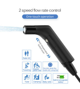 Elétrico Portátil Recarregável Handheld Shattaf Toilet Bidé Pulverizador com Tanque De Água para Camping Viagem Higiene Pessoal - Product Image 3