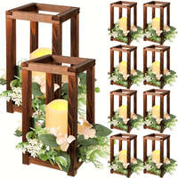 Porte-bougie rustique en bois de style ferme pour centre de table de mariage, décoration de fête à domicile, porte-encens en bois