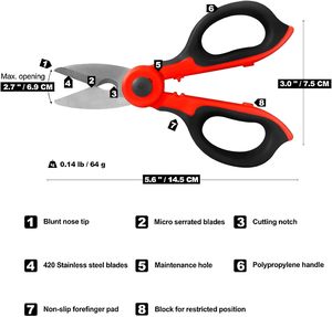 Wholesale Multifunctional Electrician Scissors Stainless Steel DIY Garden Tools Snipping Floral Bonsai Pruning Partially - Product Image 2