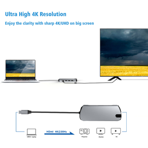 Personalizado Tipo-C Doking Station <span class=keywords><strong>Dockstation</strong></span> <span class=keywords><strong>Laptop</strong></span> 4 en 1Hub Adaptador USB 3,0 Tipo C PD 4 en 1 Hub - Product Image 4