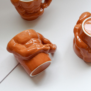 Creativity Beefcake Irregular Ceramic Cup Recyclable Sublimation Coffee Man <strong>marvel</strong> Handle Muscle <strong>Mug</strong> - Product Image 4