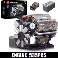 Mould King 10087-10226 Voiture technique MOC, modèle de moteur à essence motorisé, jouets de construction en briques, cadeau de Noël, ensembles de blocs de construction