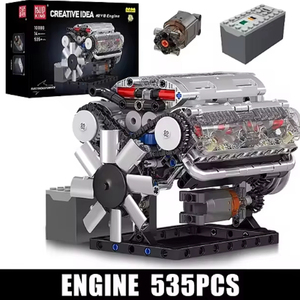 Khuôn Vua 10087 10226 Kỹ Thuật Xe Moc Động Cơ Xăng Động Cơ Mô Hình Lắp Ráp Gạch Đồ Chơi Món Quà Giáng Sinh Khối Xây Dựng Bộ - Product Image 3