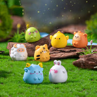 Charmantes figurines d'animaux du zodiaque en résine, lot de 12, miniatures, rondes, artisanales, peintes à la main, écologiques, pour bonsaï de bureau